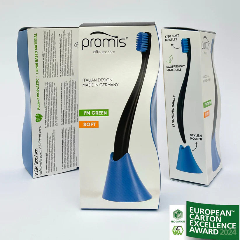 Promis Toothbrush & Holder Combo-pack Black/Blue