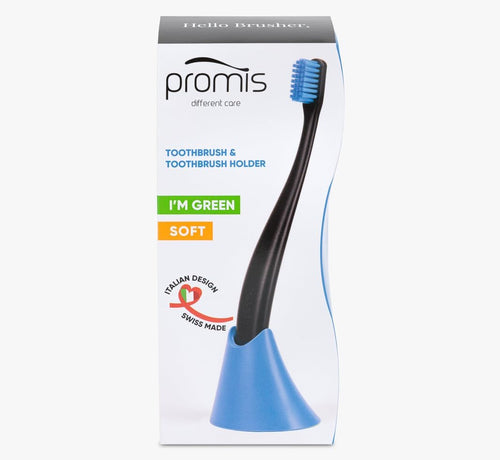 Promis Toothbrush & Holder Combo-pack Black/Blue
