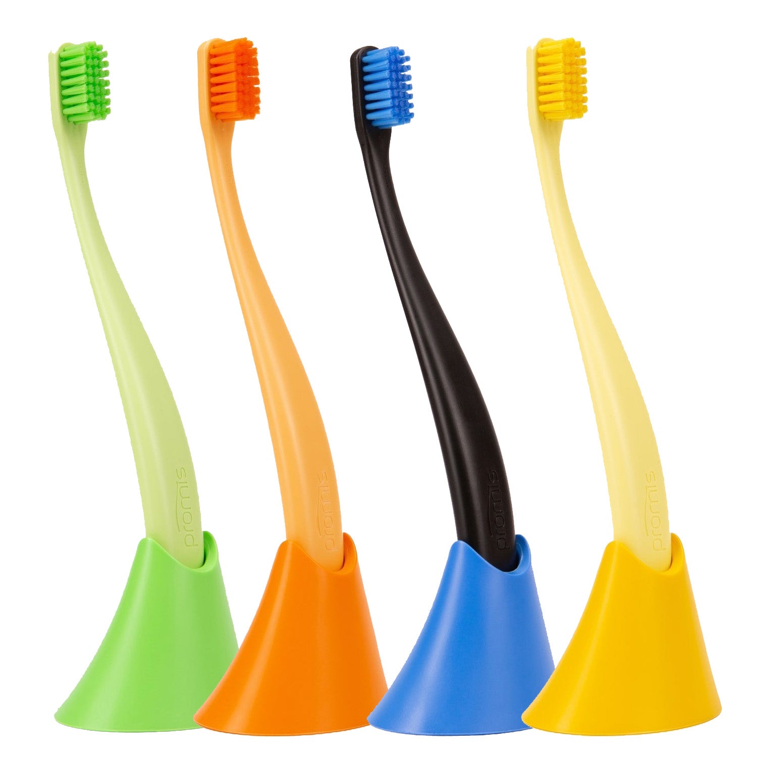 Promis Toothbrush & Holder Combo - Family 4 Pack