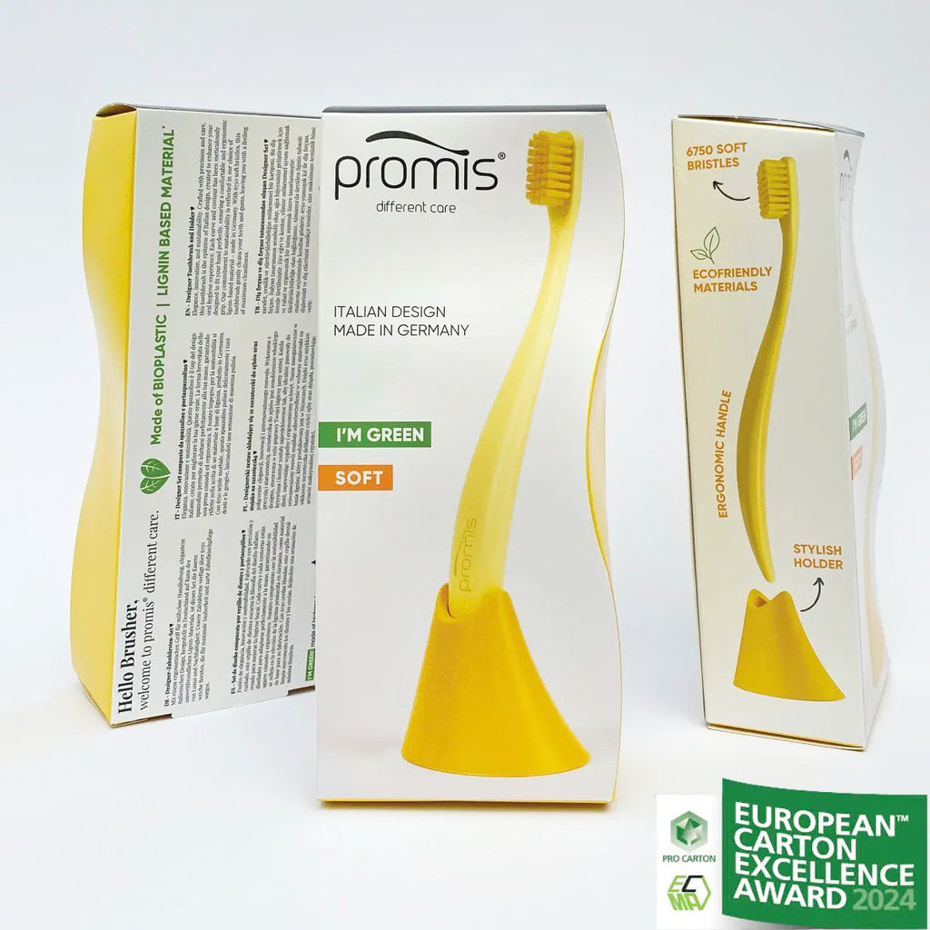 Promis Toothbrush & Holder Combo-pack Yellow