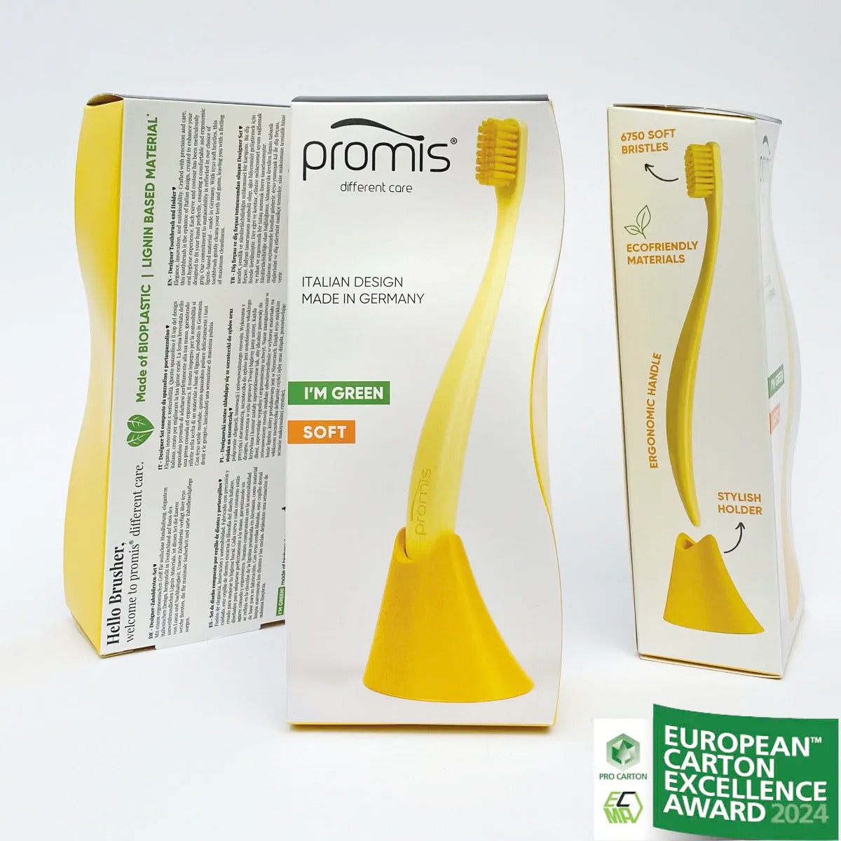 Promis Toothbrush & Holder Combo-pack Yellow