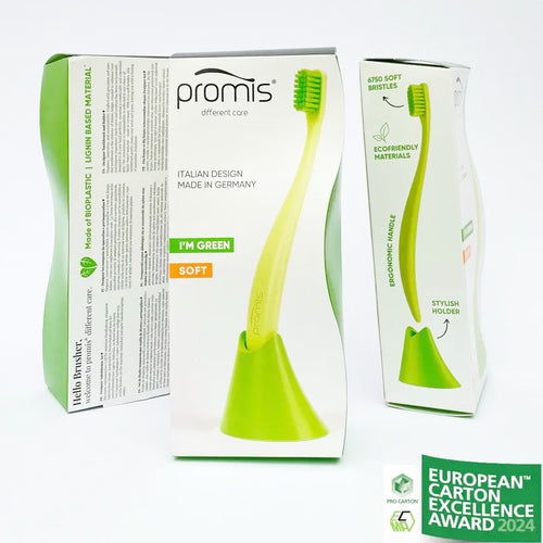 Promis Toothbrush & Holder Combo-pack Green