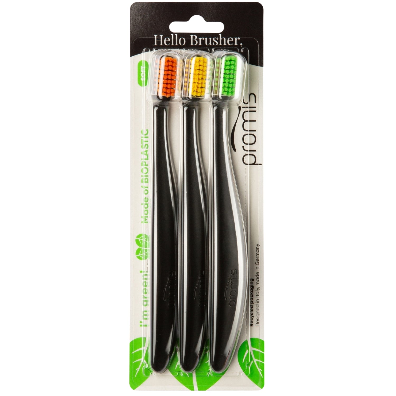 promis toothbrush trio black soft